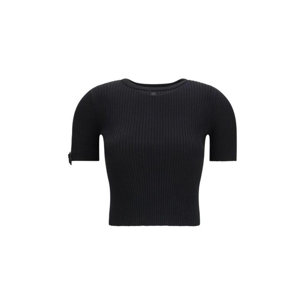 Courrèges Black Viscose Women's T-Shirt